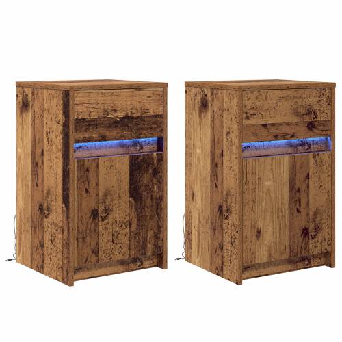 LED noćni ormarić 2 pcs Staro drvo 38 x 34 x 61 cm Iverica Cijena