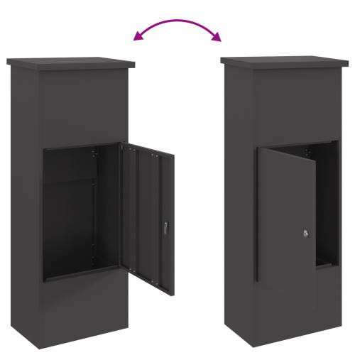 Sandučić za pakete Crna 44.5 x 29 x 110.5 cm Čelik Cijena