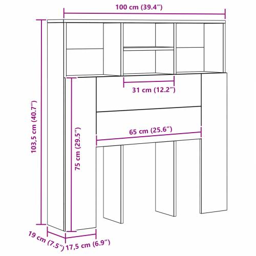 Glava kreveta s ormarićem Staro drvo 100 x 19 x 103.5 cm Cijena