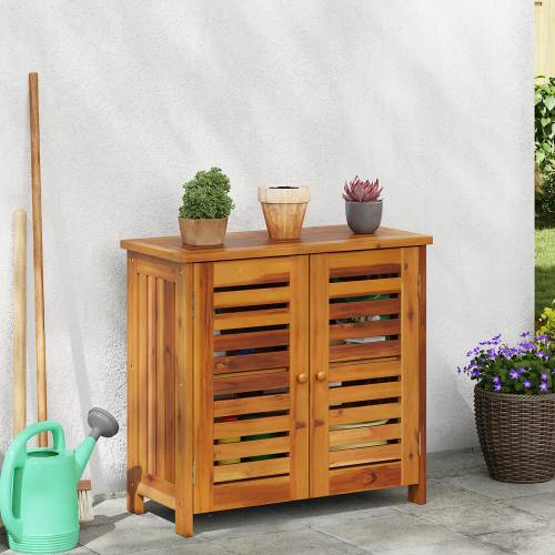 Vrtni ormar s pohranom s vratima Smeđa 78 x 36.5 x 78cm Cijena