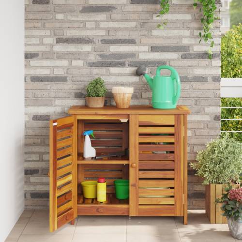Vrtni ormar s pohranom s vratima Smeđa 78 x 36.5 x 78cm Cijena