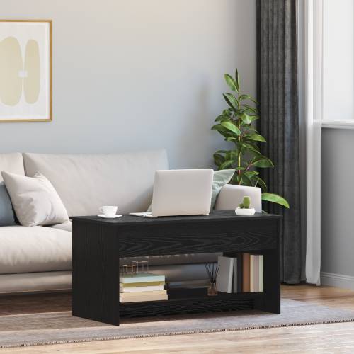 s policom s pohranom Crni hrast 102 x 50 x 52.5 cm Konstruirano drvo Cijena