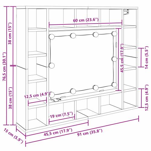 Ogledalo ormar Staro drvo 91 x 15 x 76.5 cm Konstruirano drvo Cijena