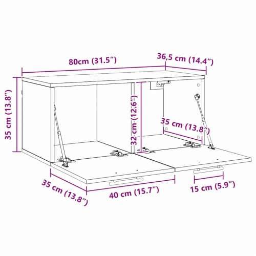 Ormar za Zid Umjetnička hrastovina 80 x 36.5 x 35 cm Cijena