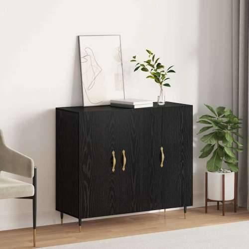 s pohranom s vratima Crna 90 x 34 x 80 cm Konstruirano drvo Cijena