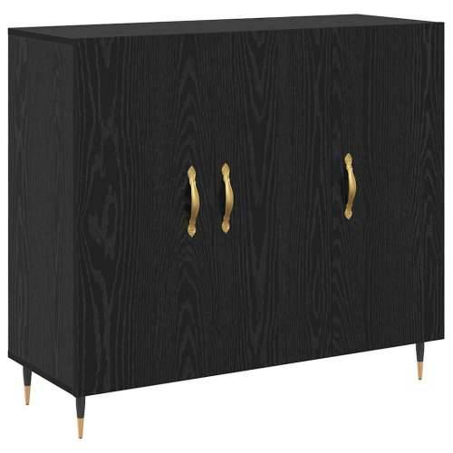 s pohranom s vratima Crna 90 x 34 x 80 cm Konstruirano drvo Cijena