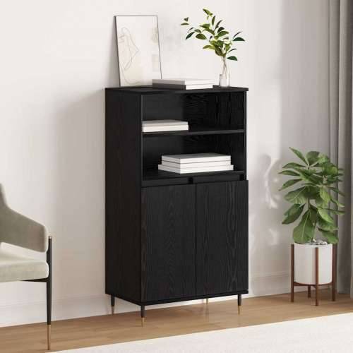 Highboard s policom s pohranom s vratima Crna 60 x 36 x 110 cm Konstruirano drvo Cijena