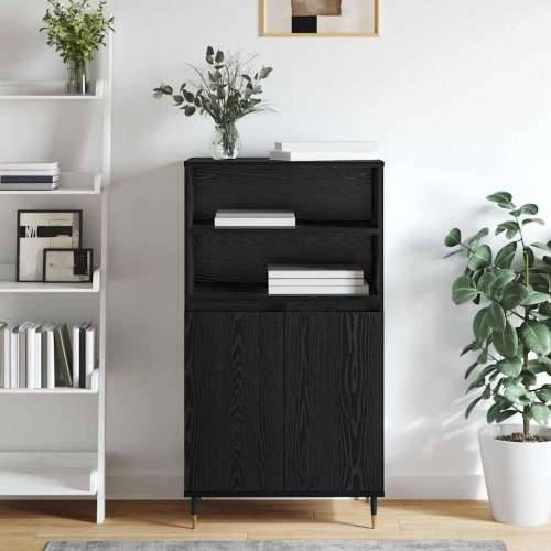 Highboard s policom s pohranom s vratima Crna 60 x 36 x 110 cm Konstruirano drvo Cijena