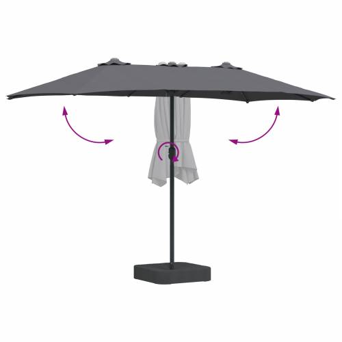 Vrtni suncobran Antracit 385 x 209 x 244 cm tkanina Cijena