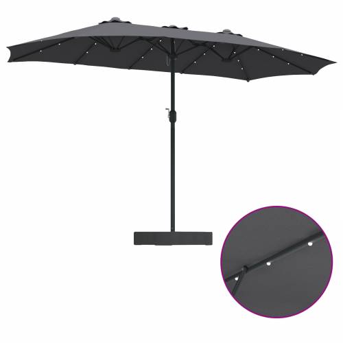 Vrtni suncobran Antracit 385 x 209 x 244 cm tkanina Cijena