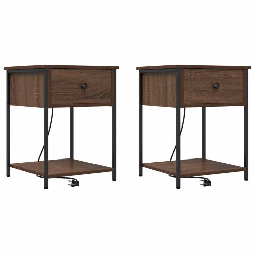 Noćni Ormari s ladicama 2 pcs Smeđi hrast 42 x 41 x 56 cm Cijena