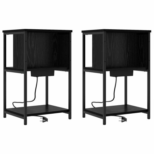 Noćni ormar 2 pcs Crni hrast 38 x 31 x 61 cm Konstruirano drvo Cijena