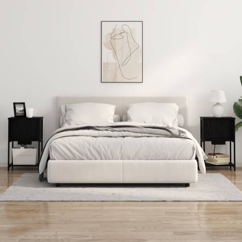 Noćni ormar 2 pcs Crni hrast 38 x 31 x 61 cm Konstruirano drvo Cijena
