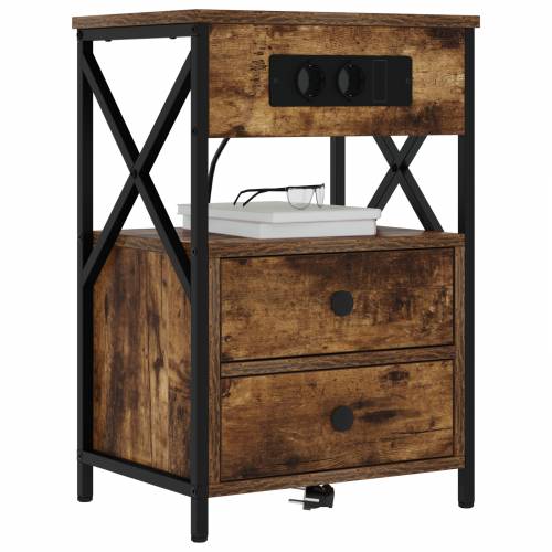 Noćni ormar s ladicama 2 pcs Dimljeni hrast 40 x 31 x 60 cm Cijena