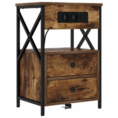 Noćni ormar s ladicama 2 pcs Dimljeni hrast 40 x 31 x 60 cm Cijena