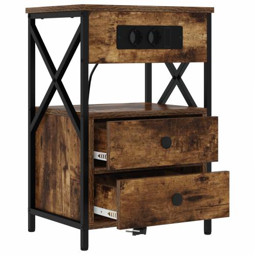 Noćni ormar s ladicama 2 pcs Dimljeni hrast 40 x 31 x 60 cm Cijena