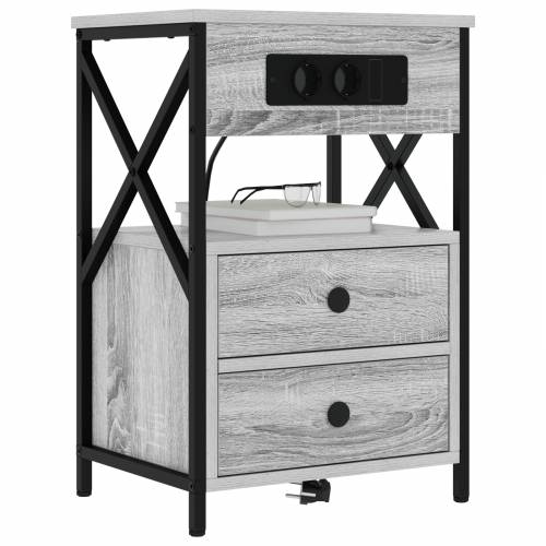 Noćni ormar s ladicama 2 pcs Sivi hrast sonoma 40 x 31 x 60 cm Cijena