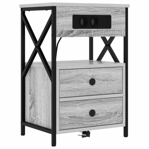 Noćni ormar s ladicama 2 pcs Sivi hrast sonoma 40 x 31 x 60 cm Cijena