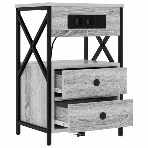 Noćni ormar s ladicama 2 pcs Sivi hrast sonoma 40 x 31 x 60 cm Cijena