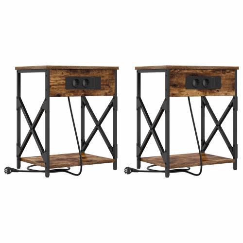 Noćni ormar s ladicama 2 pcs Dimljeni hrast 41 x 31 x 51 cm Cijena