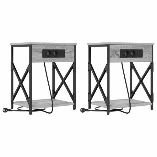 Noćni ormar s ladicama 2 pcs Sivi hrast sonoma 41 x 31 x 51 cm Cijena