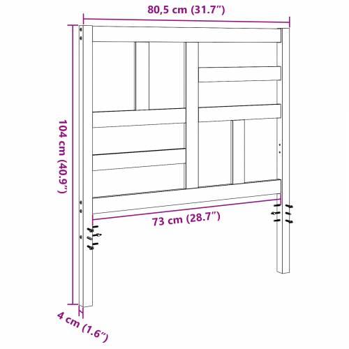 Uzglavlje za krevet Voštano smeđa 80.5 x 4 x 104 cm Cijena