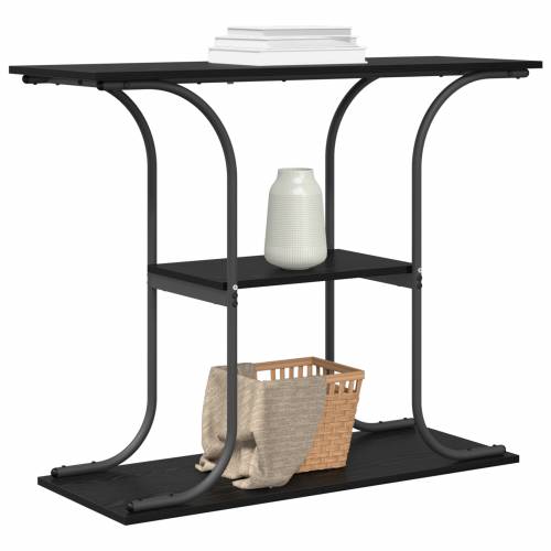 s policom s pohranom Crni hrast 101 x 35 x 80.5 cm Konstruirano drvo Cijena