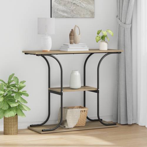 s policom s pohranom sonoma hrast 101 x 35 x 80.5 cm Konstruirano drvo Cijena