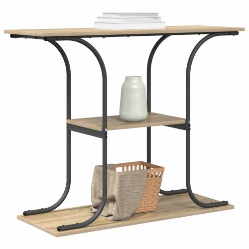 s policom s pohranom sonoma hrast 101 x 35 x 80.5 cm Konstruirano drvo Cijena