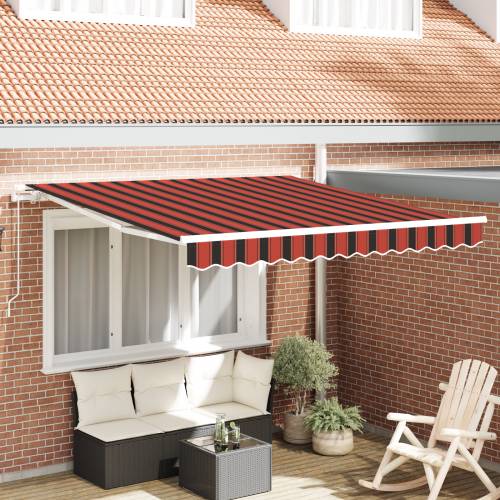 Skrovita tenda Prugasti Narančasta i smeđa 350 x 250 cm tkanina Cijena