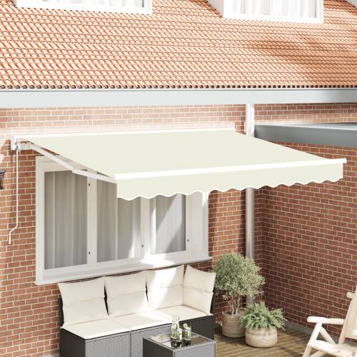 Skrovita tenda Krema 250x200 cm Poliester i aluminij i tkanina Cijena