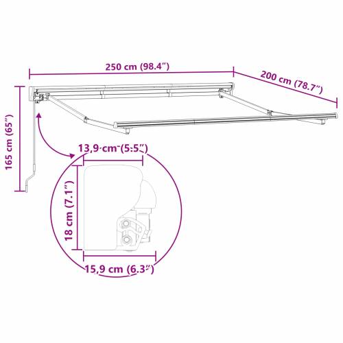 Skrovita tenda Morska plava 250x200 cm Cijena