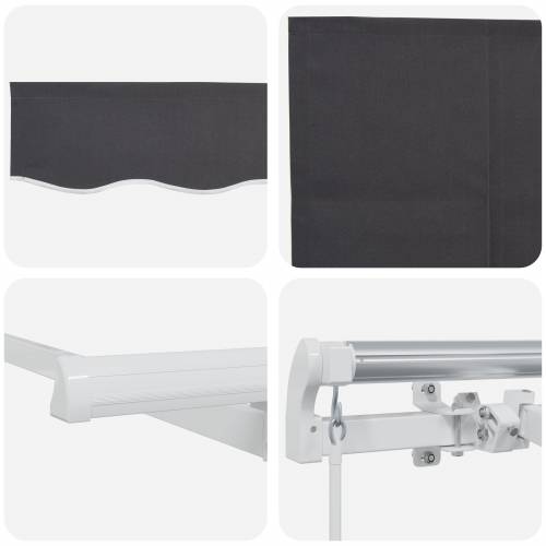 Skrovita tenda Antracit i bijelo 400x200 cm 400 x 200 cm 4x2 m Cijena