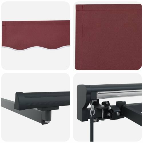 Skrovita tenda Burgundska crvena 350x250 cm Cijena
