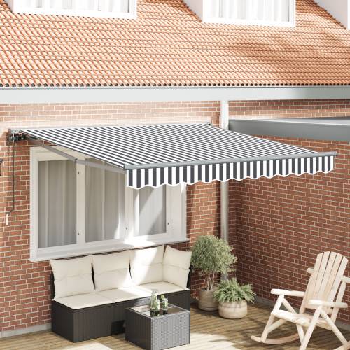 Skrovita tenda Antracit i bijelo 350x250 cm Cijena