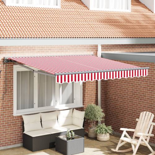 Skrovita tenda Crvena i bijela pruga 350x250 cm Cijena