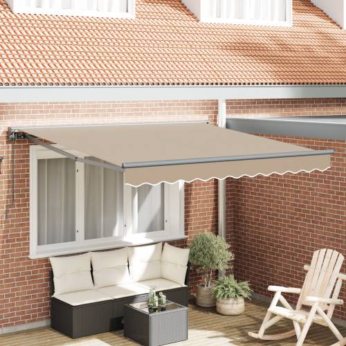 Skrovita tenda Bež 350x250 cm Tkanina i poliester i aluminij Cijena