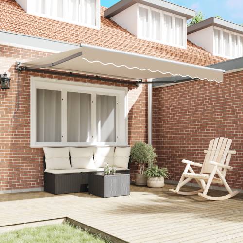 Skrovita tenda Bež 350x250 cm Tkanina i poliester i aluminij Cijena