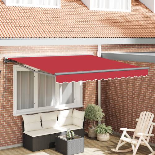 Skrovita tenda Crvena 350x250 cm Tkanina Cijena