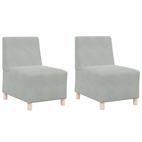 Sofa Stolice 2 pcs Svjetlosiva 55 x 74 x 82 cm Baršun Cijena
