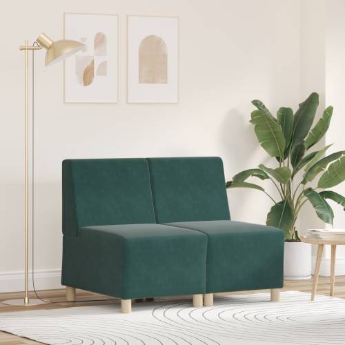Sofa Stolice 2 pcs Tamnozelena 55 x 74 x 82 cm Baršun Cijena