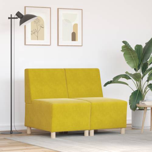 Sofa Stolice 2 pcs Žuta 55 x 74 x 82 cm Baršun Cijena