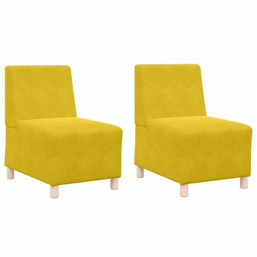 Sofa Stolice 2 pcs Žuta 55 x 74 x 82 cm Baršun Cijena