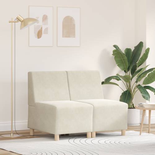 Sofa Stolice 2 pcs Krema 55 x 74 x 82 cm Baršun Cijena