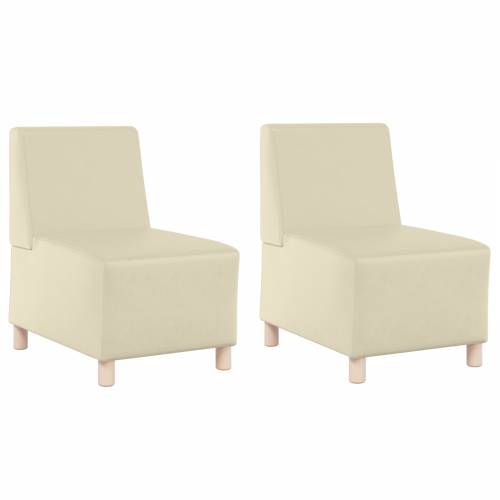 Sofa Stolice 2 pcs Krema 55 x 74 x 82 cm Lažna koža Cijena