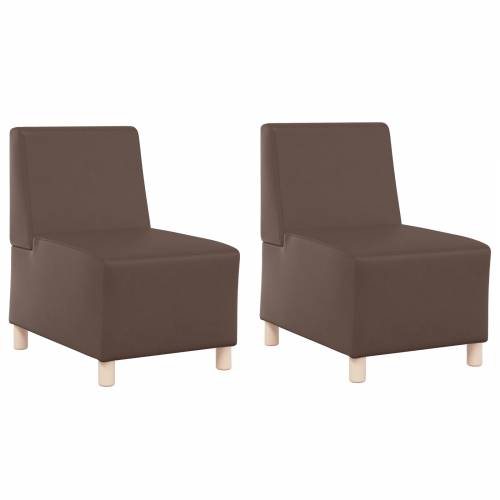 Sofa Stolice 2 pcs Smeđa 55 x 74 x 82 cm Lažna koža Cijena