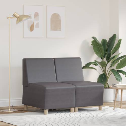 Sofa Stolice 2 pcs Siva 55 x 74 x 82 cm Lažna koža Cijena