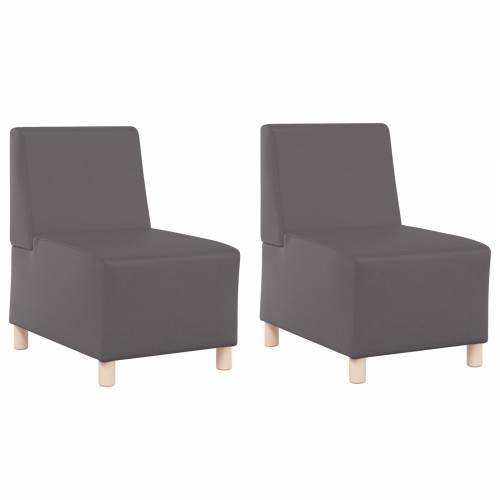 Sofa Stolice 2 pcs Siva 55 x 74 x 82 cm Lažna koža Cijena