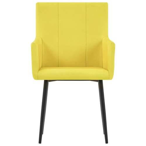 Blagovaonske stolice s naslonima za ruke 2 kom žute od tkanine Cijena