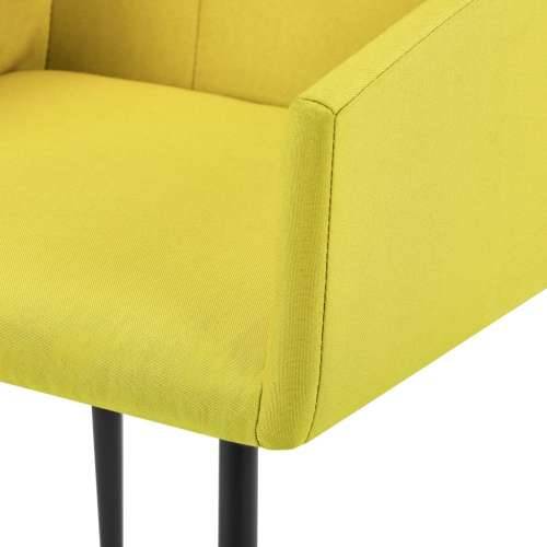 Blagovaonske stolice s naslonima za ruke 2 kom žute od tkanine Cijena
